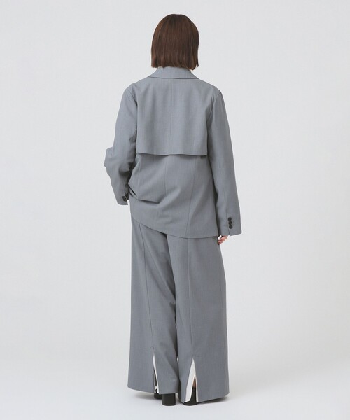 Ray BEAMS（レイビームス）の「ヨークレイヤード 2ボタン ジャケット（テーラードジャケット・レディース・ブラック/シルバー・1/0）」の5枚目の写真