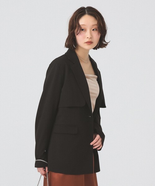 Ray BEAMS（レイビームス）の「ヨークレイヤード 2ボタン ジャケット（テーラードジャケット・レディース・ブラック/シルバー・1/0）」の16枚目の写真