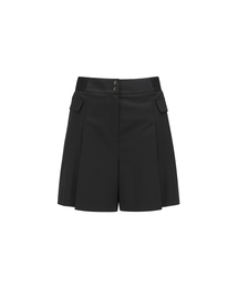 WOMEN SM PLEATED HALF PANTS_BK