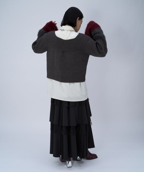 HARE（ハレ）の「フリルプリーツティアードスカート(HARE)（スカート・レディース・レッド/ブラック/ブルー・FREE）」の5枚目の写真