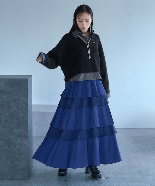 HARE（ハレ）の「フリルプリーツティアードスカート(HARE)（スカート・レディース・レッド/ブラック/ブルー・FREE）」の8枚目の写真