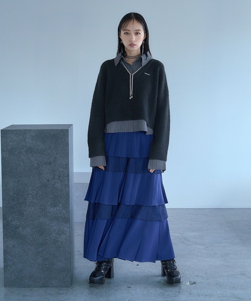 HARE（ハレ）の「フリルプリーツティアードスカート(HARE)（スカート・レディース・レッド/ブラック/ブルー・FREE）」の9枚目の写真