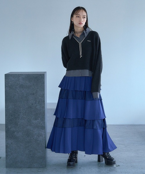 HARE（ハレ）の「フリルプリーツティアードスカート(HARE)（スカート・レディース・レッド/ブラック/ブルー・FREE）」の10枚目の写真