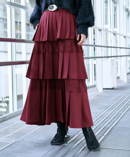 HARE（ハレ）の「フリルプリーツティアードスカート(HARE)（スカート・レディース・レッド/ブラック/ブルー・FREE）」の12枚目の写真