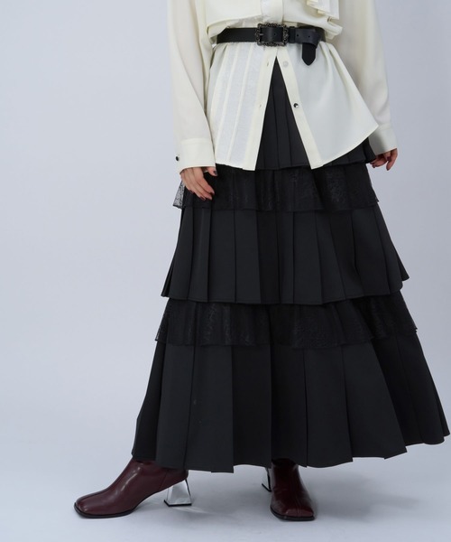 HARE（ハレ）の「フリルプリーツティアードスカート(HARE)（スカート・レディース・レッド/ブラック/ブルー・FREE）」の13枚目の写真