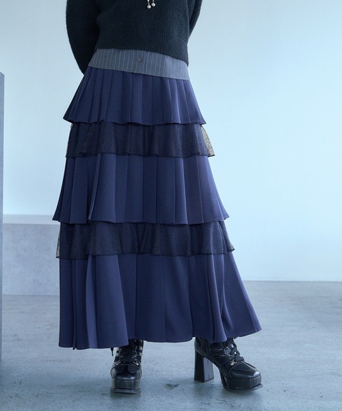 HARE（ハレ）の「フリルプリーツティアードスカート(HARE)（スカート・レディース・レッド/ブラック/ブルー・FREE）」の15枚目の写真