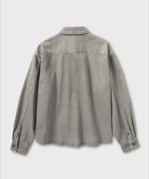 NONBLANK(ノンブランク)の「ダイングデニムシャツ_GREYISH KHAKI(シャツ/ブラウス・メンズ・カーキ・MEDIUM/LARGE/X-LARGE)」の5枚目の写真