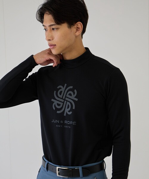 JUN&ROPE'(ジュンアンドロペ)の「コーデュラ裏フリース ハイネック長袖シャツ(Tシャツ/カットソー・メンズ・サックスブルー/ブラック/グレー・M/XL/L)」の5枚目の写真