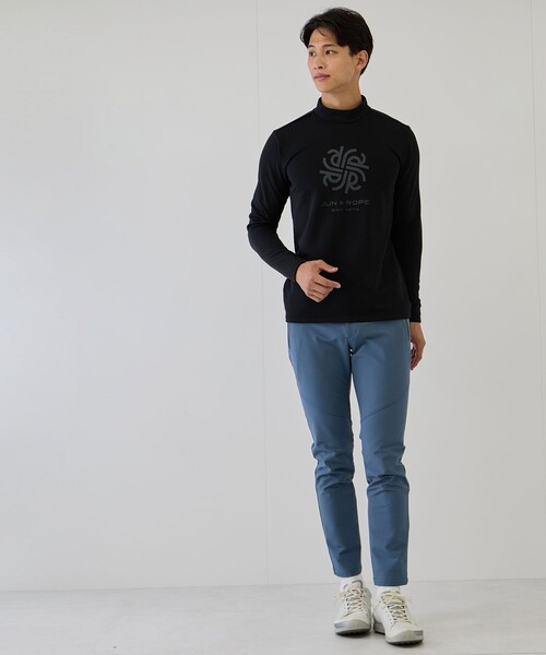 JUN&ROPE'(ジュンアンドロペ)の「コーデュラ裏フリース ハイネック長袖シャツ(Tシャツ/カットソー・メンズ・サックスブルー/ブラック/グレー・M/XL/L)」の4枚目の写真