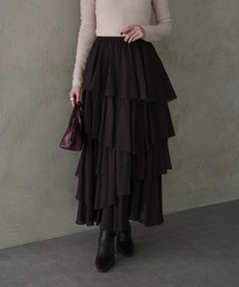 anuans | コットンクレープティアードスカート(スカート)