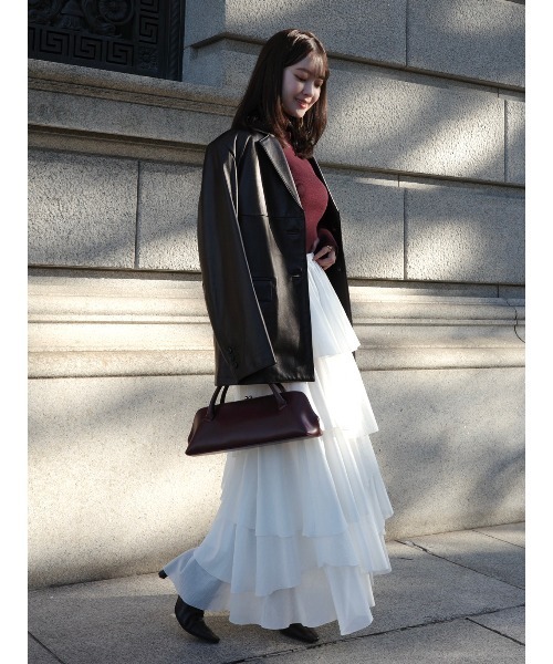 anuans（アニュアンス）の「コットンクレープティアードスカート（スカート・レディース・ホワイト/ダークブラウン/ブラック・SMALL/MEDIUM）」の16枚目の写真