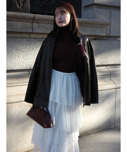 anuans（アニュアンス）の「コットンクレープティアードスカート（スカート・レディース・ホワイト/ダークブラウン/ブラック・SMALL/MEDIUM）」の15枚目の写真