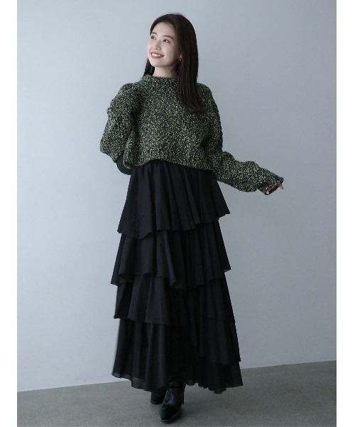 anuans（アニュアンス）の「コットンクレープティアードスカート（スカート・レディース・ホワイト/ダークブラウン/ブラック・SMALL/MEDIUM）」の14枚目の写真