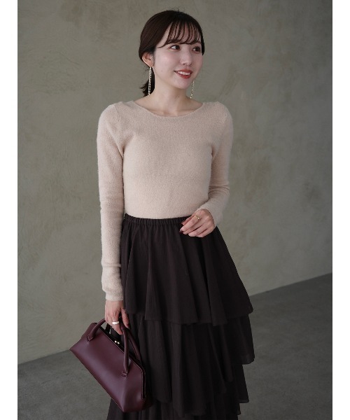 anuans（アニュアンス）の「コットンクレープティアードスカート（スカート・レディース・ホワイト/ダークブラウン/ブラック・SMALL/MEDIUM）」の10枚目の写真