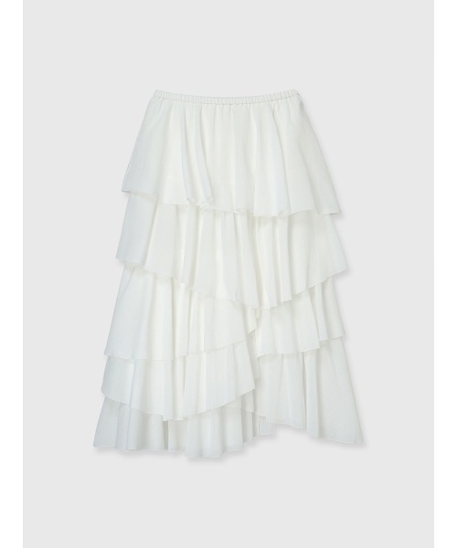 anuans（アニュアンス）の「コットンクレープティアードスカート（スカート・レディース・ホワイト/ダークブラウン/ブラック・SMALL/MEDIUM）」の9枚目の写真