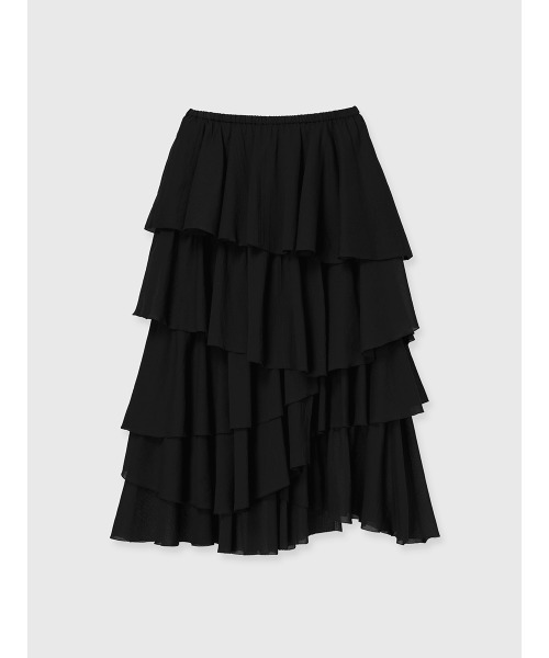 anuans（アニュアンス）の「コットンクレープティアードスカート（スカート・レディース・ホワイト/ダークブラウン/ブラック・SMALL/MEDIUM）」の8枚目の写真