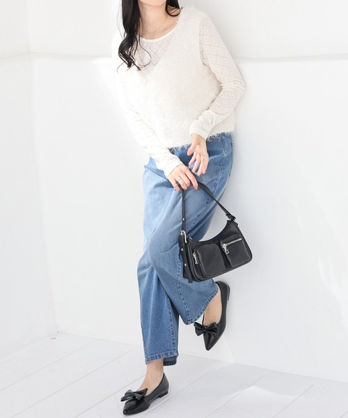 Honeys（ハニーズ）の「フェザーヤーンベスト（ベスト・レディース・ミント/グレー/アイボリー/ブラック・L/M）」の5枚目の写真