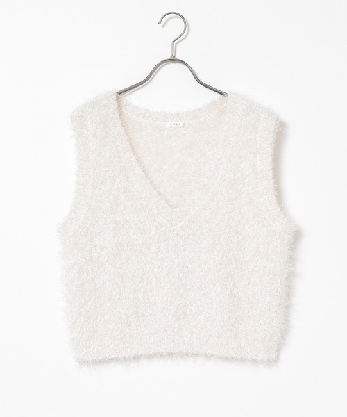 Honeys（ハニーズ）の「フェザーヤーンベスト（ベスト・レディース・ミント/グレー/アイボリー/ブラック・L/M）」の19枚目の写真