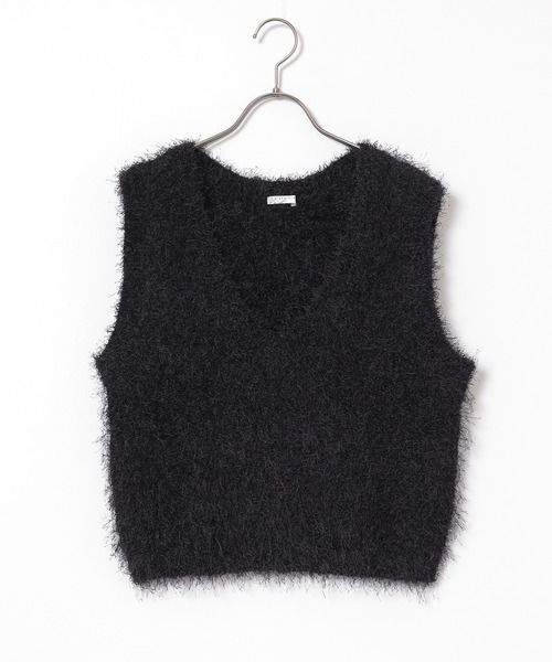 Honeys（ハニーズ）の「フェザーヤーンベスト（ベスト・レディース・ミント/グレー/アイボリー/ブラック・L/M）」の21枚目の写真