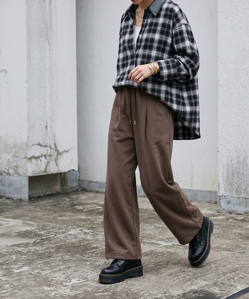STYLE DELI(スタイルデリ)の「【BLK001】フェイクレザーカラーチェックシャツ(シャツ/ブラウス・レディース・レッド/ブラック・FREE)」の21枚目の写真