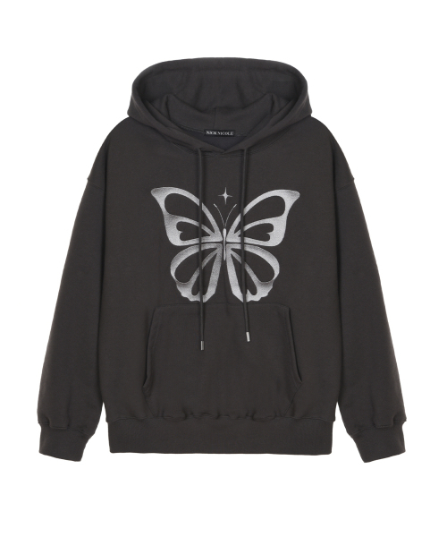 NICK&NICOLE（ニックアンドニコール）の「BUTTERFLY EMBROIDERY HOODIE_CHARCOAL SILVER（パーカー・レディース・その他・FREE）」の4枚目の写真