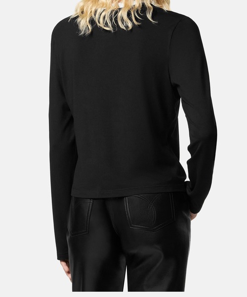 VERSACE（ヴェルサーチ）の「Versace ロゴ ストレッチジャージー ロングTシャツ（Tシャツ/カットソー・レディース・ブラック・38/36）」の3枚目の写真