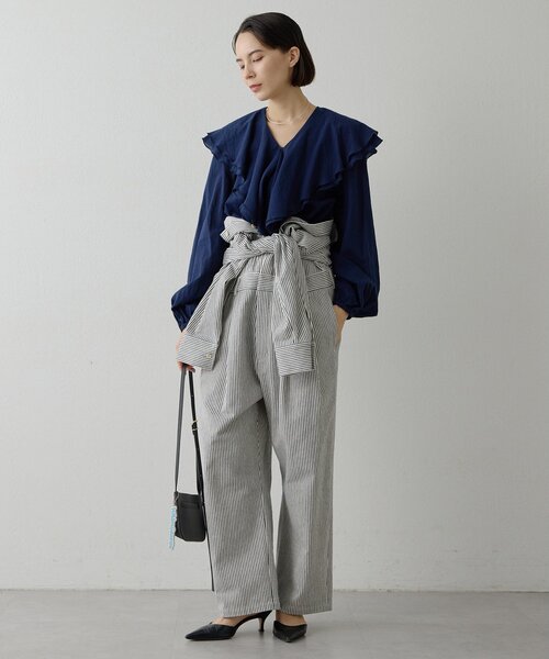 Whim Gazette（ウィムガゼット）の「ヒッコリーオールインワン（つなぎ/オールインワン・レディース・ブルー・FREE）」の11枚目の写真