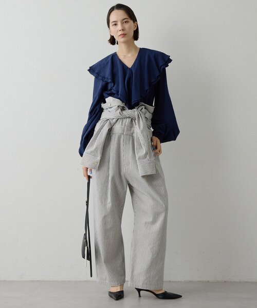 Whim Gazette（ウィムガゼット）の「ヒッコリーオールインワン（つなぎ/オールインワン・レディース・ブルー・FREE）」の12枚目の写真