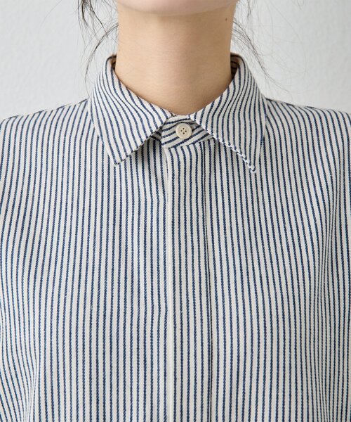 Whim Gazette（ウィムガゼット）の「ヒッコリーオールインワン（つなぎ/オールインワン・レディース・ブルー・FREE）」の7枚目の写真