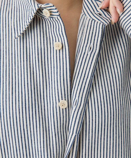 Whim Gazette（ウィムガゼット）の「ヒッコリーオールインワン（つなぎ/オールインワン・レディース・ブルー・FREE）」の6枚目の写真