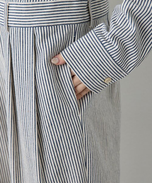 Whim Gazette（ウィムガゼット）の「ヒッコリーオールインワン（つなぎ/オールインワン・レディース・ブルー・FREE）」の5枚目の写真