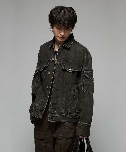 HEDER HELEN(ヘダーヘレン)の「VTG Patched gene denim JK black(デニムジャケット・レディース・その他・SMALL/MEDIUM)」の3枚目の写真