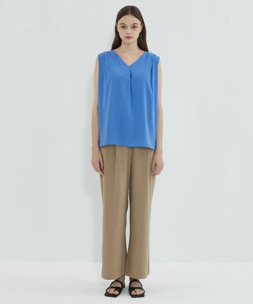 manavis7（マナビスセブン）の「Pintuck Double Layer Blouse Blue（シャツ/ブラウス・レディース・ブルー・FREE）」の2枚目の写真