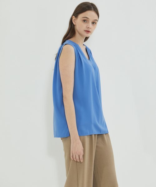 manavis7（マナビスセブン）の「Pintuck Double Layer Blouse Blue（シャツ/ブラウス・レディース・ブルー・FREE）」の4枚目の写真