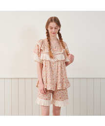 LUNALUZ STUDIO（ルナルス）の「Women's Marmalade Cotton Short Sleeve Round Neck Two Piece Pajamas（ルームウェア/パジャマ）」