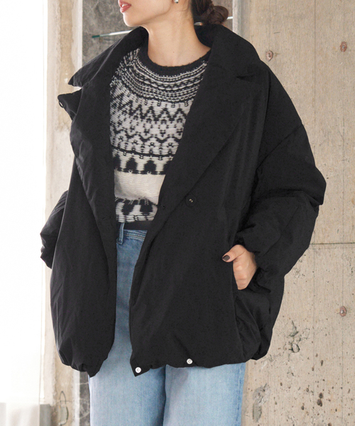 IENA（イエナ）の「《追加2》ARTIROSA撥水テイラーコクーンダウン（ダウンジャケット/コート・レディース・ブラウン/ブラック・36/34/38）」の9枚目の写真