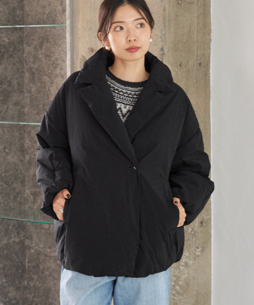 IENA（イエナ）の「《追加2》ARTIROSA撥水テイラーコクーンダウン（ダウンジャケット/コート・レディース・ブラウン/ブラック・36/34/38）」の10枚目の写真