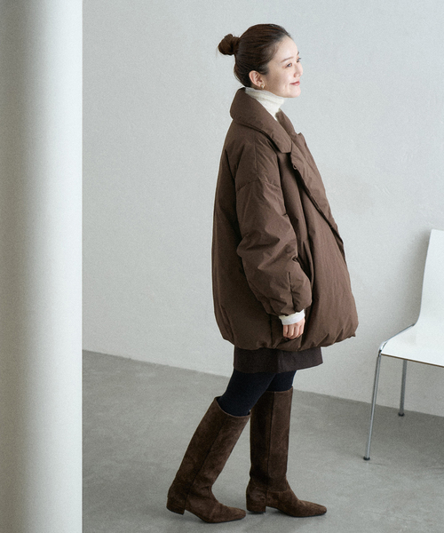 IENA（イエナ）の「《追加2》ARTIROSA撥水テイラーコクーンダウン（ダウンジャケット/コート・レディース・ブラウン/ブラック・36/34/38）」の20枚目の写真