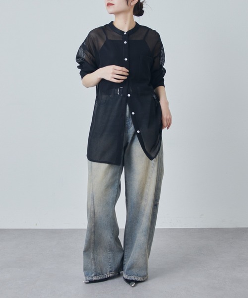 Lui's（ルイス）の「メッシュシアーシャツ（シャツ/ブラウス・レディース・グリーン/ホワイト/ブラック・FREE）」の15枚目の写真