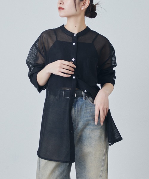 Lui's（ルイス）の「メッシュシアーシャツ（シャツ/ブラウス・レディース・グリーン/ホワイト/ブラック・FREE）」の12枚目の写真