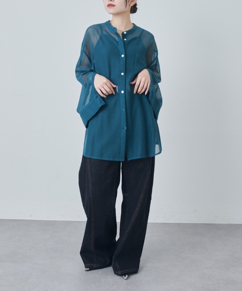 Lui's（ルイス）の「メッシュシアーシャツ（シャツ/ブラウス・レディース・グリーン/ホワイト/ブラック・FREE）」の21枚目の写真