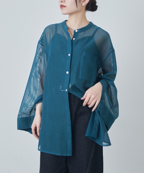 Lui's（ルイス）の「メッシュシアーシャツ（シャツ/ブラウス・レディース・グリーン/ホワイト/ブラック・FREE）」の22枚目の写真