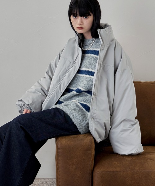 etoll.（エトル）の「ファイバーダウンスタンドジャケット（ダウンジャケット/コート・レディース・ライトブルー/ブラック/ブラウン・FREE）」の3枚目の写真