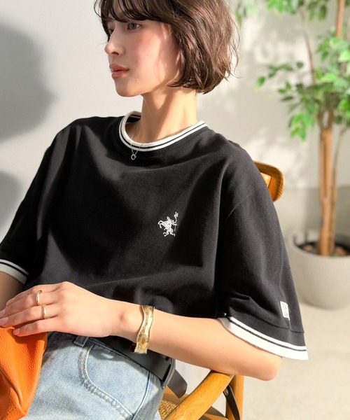 classicalelf（クラシカルエルフ）の「1枚で決まるから、つい手に取りたくなる。鹿の子素材 胸刺繍ルーズポロT（半袖）（Tシャツ/カットソー・レディース・ネイビー/ブラウン/アイボリー/ブラック/イエロー・X-LARGE/SMALL/MEDIUM/LARGE）」の20枚目の写真