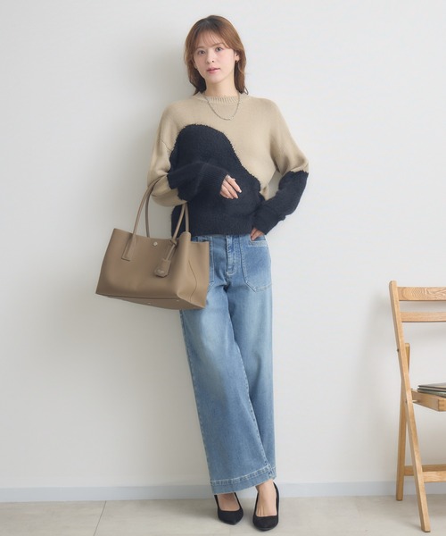 KATHARINE ROSS（キャサリンロス）の「【KATHARINE ROSS】5Gフェザー切替プルオーバー（ニット/セーター・レディース・ベージュ/モカ/オフホワイト・FREE）」の12枚目の写真