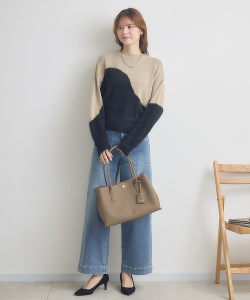 KATHARINE ROSS（キャサリンロス）の「【KATHARINE ROSS】5Gフェザー切替プルオーバー（ニット/セーター・レディース・ベージュ/モカ/オフホワイト・FREE）」の13枚目の写真