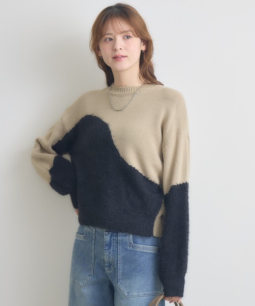 KATHARINE ROSS（キャサリンロス）の「【KATHARINE ROSS】5Gフェザー切替プルオーバー（ニット/セーター・レディース・ベージュ/モカ/オフホワイト・FREE）」の14枚目の写真