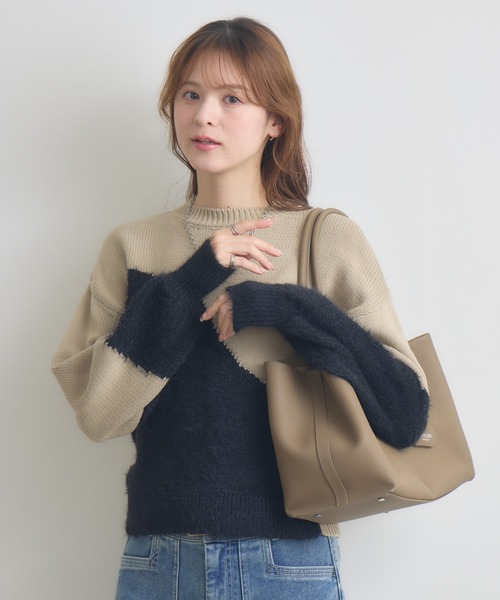 KATHARINE ROSS（キャサリンロス）の「【KATHARINE ROSS】5Gフェザー切替プルオーバー（ニット/セーター・レディース・ベージュ/モカ/オフホワイト・FREE）」の16枚目の写真