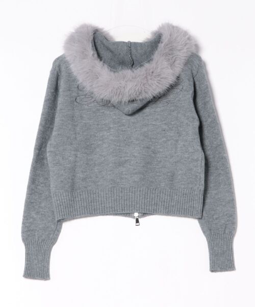 Judin（ジュディン）の「Embroidered fur knit hoodie【JD】（ニット/セーター・レディース・ホワイト/グレー/ベージュ・FREE）」の4枚目の写真