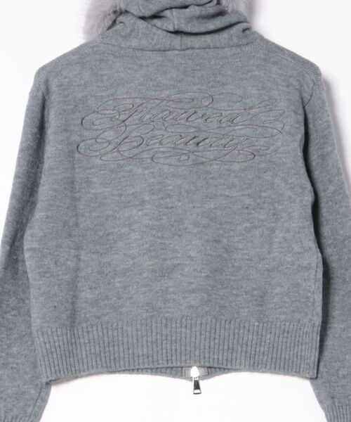 Judin（ジュディン）の「Embroidered fur knit hoodie【JD】（ニット/セーター・レディース・ホワイト/グレー/ベージュ・FREE）」の5枚目の写真